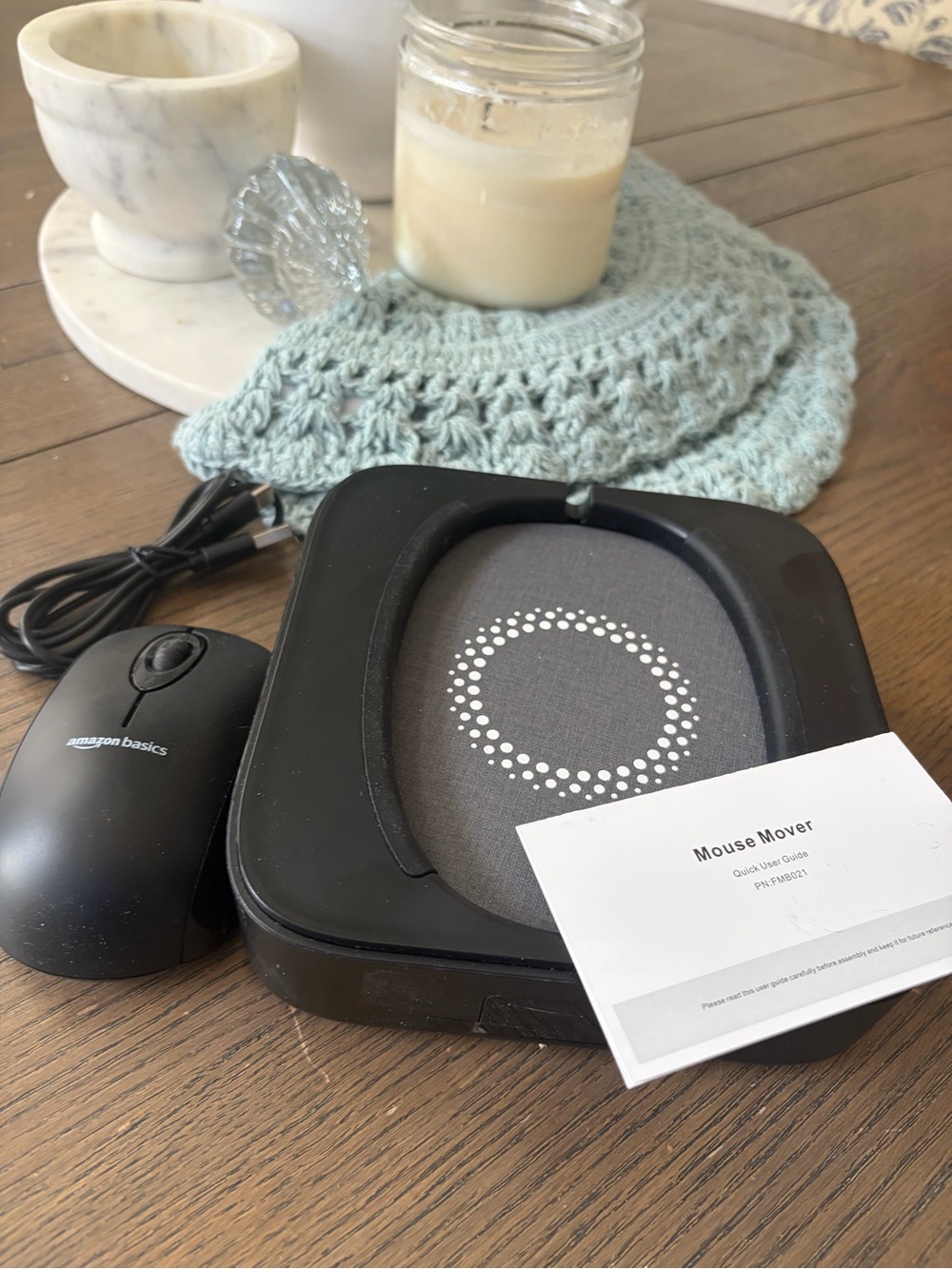 Black Mouse Mover with Gel Wrist Rest